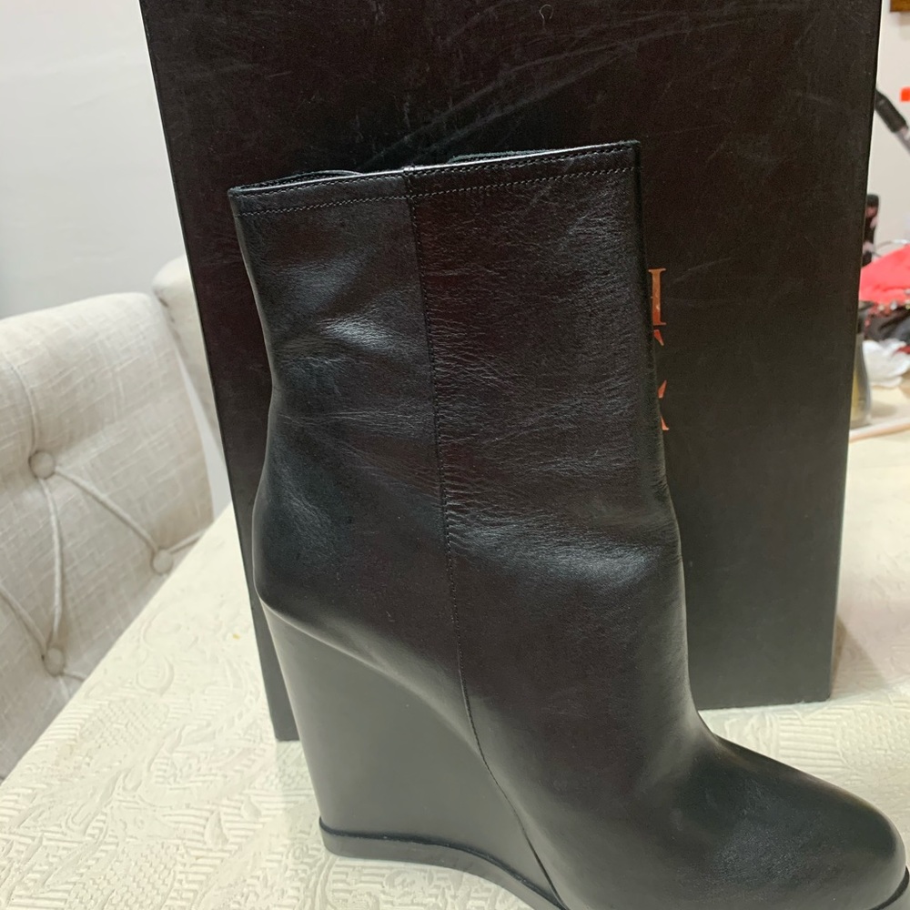 Truth Dare by Madonna - leather wedge ankle boots. New